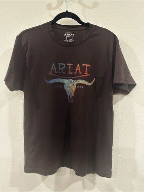 Ariat Longhorn Boyfriend T-Shirt Black Medium